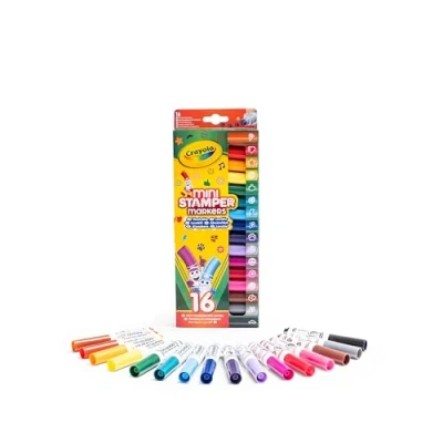 Afbeelding van Crayola Pip Squeaks Viltstiften 16 Afwasbare met Stempelpunt