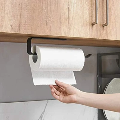 Afbeelding van Keukenrolhouder, Keukenpapierhouder zonder boren, Papierrolhouder wandmontage, Wandrolhouder papierrolhouder, Aluminium (A 30cm)