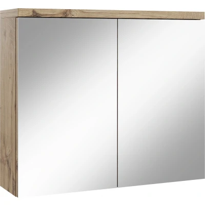 Afbeelding van Badplaats Spiegelkast Toledo 80 x 20 60 cm Kastanje Eiken Badkamerkast Badkamer