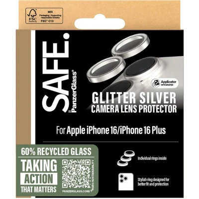 Afbeelding van PanzerGlass Camera Lens Screen Protector Geschikt voor iPhone 16 / Plus SAFE zilver