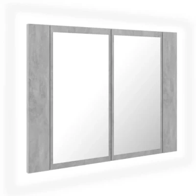 Afbeelding van vidaXL LED spiegel badkamerkast betongrijs acryl