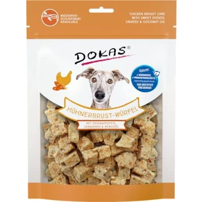 Afbeelding van Dokas Hühnerbrust Würfel,Süsskartoffel, Leinsamen 8x150g