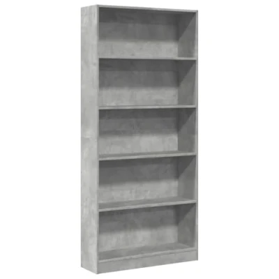 Afbeelding van Boekenkast 80x24x176 cm bewerkt hout betongrijs