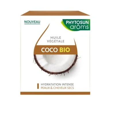 Afbeelding van PHYTOSUN AROMS Biologische plantaardige kokosolie 100% zuiver en natuurlijk intensieve hydratatie voor droge huid haar 100 ml