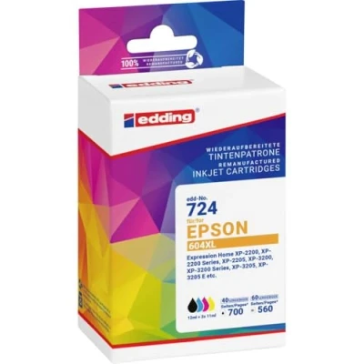 Afbeelding van Edding Inktcartridge vervangt Epson 604XL, T10H1 Compatibel Combipack Zwart, Cyaan, Magenta, Geel EDD 724 18