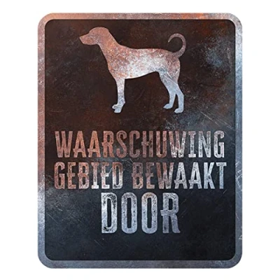 Afbeelding van D&amp;d Home Waakbord Hond Waarschuwingsbord Dobermann Nederlands 25x20x0,3cm Meerkleurig 1st