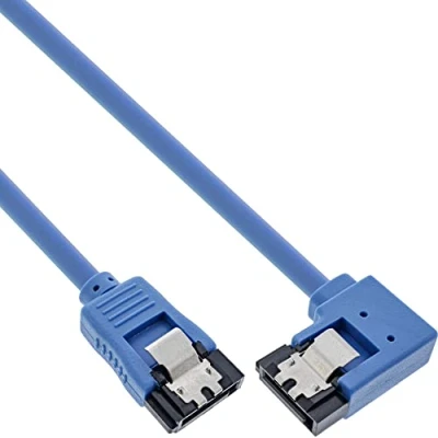 Afbeelding van SATA datakabel recht / haaks naar rechts rond SATA600 6 Gbit/s blauw 0,50 meter
