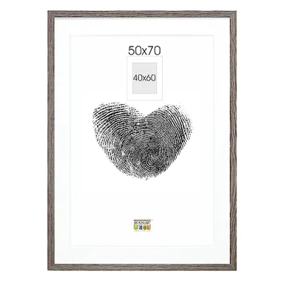 Afbeelding van Deknudt Frames fotolijst grijs met passe partout 40x60 / 50x70 cm