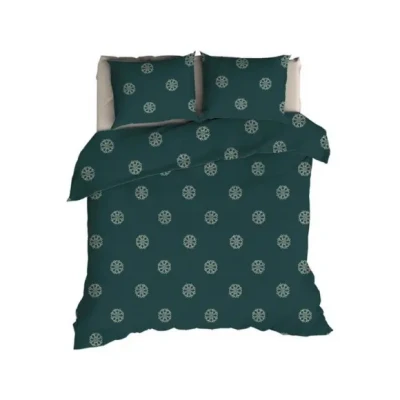 Afbeelding van Romanette Flocons Dekbedovertrek Lits jumeaux 240x200/220 cm Forestgreen