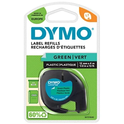 Afbeelding van Dymo 91204 (S0721640) Tape Zwart op groen (12 mm)