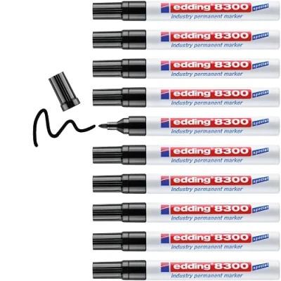 Afbeelding van Viltstift edding 8300 industrie rond 1.5 3mm zwart