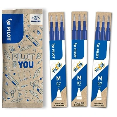 Afbeelding van Pilot FriXion Ball Navulverpakkingen, Medium Punt, Blauw, 3 Stuk