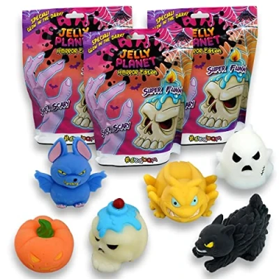 Afbeelding van #sbabam, Jelly Planet Horror Edition, Halloween spellen, kioskenspellen voor kinderen, kinderspel, pak van 4 zakjes