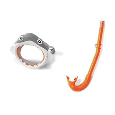 Afbeelding van Intex Haai Duikmasker en Snorkel Policarbonaat Lens Veiligheid Comfortabele Pasvorm Zwembad Speelgoed Voor Kinderen vanaf 3 Jaar Oranje
