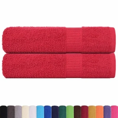 Afbeelding van vidaXL Handdoeken 2 st 50x100 cm 360 g/m² 100% katoen rood