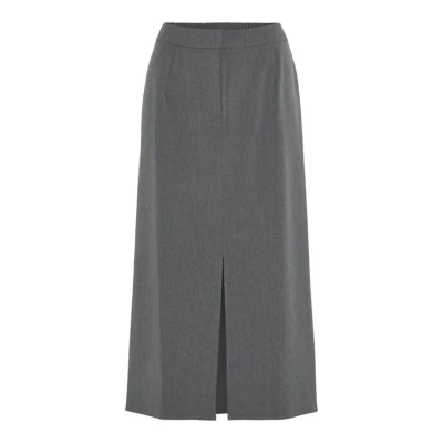 Afbeelding van VILA HIGH Waist Maxirok, Dames, Maat: 36, Medium grey melange