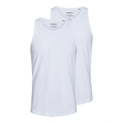 Afbeelding van Jack &amp; Jones Jacbasic Tanktop 2 PACK Hemd, Heren, Maat: Small, White