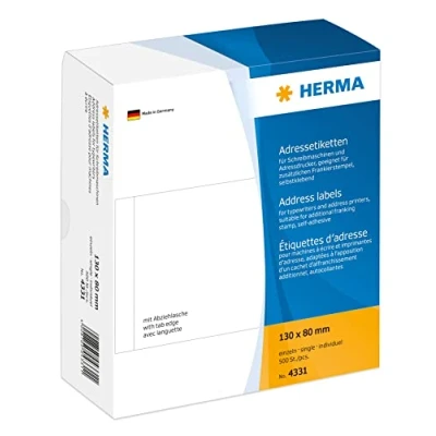 Afbeelding van Herma, Labels, Adresetiketten wit, enkel met verwijderbaar lipje
