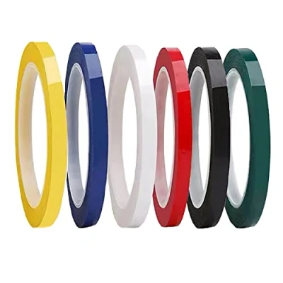 Afbeelding van WUDQIJI 6 rollen whiteboard plakband, 5 mm x 66 m, voor whiteboard, grafische tape, zelfklevend, kleuren, artistieke markeringen, handwerk (5 mm)