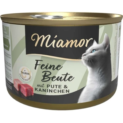 Afbeelding van Miamor Feine Beute blik 12x185g Kalkoen &amp; konijn