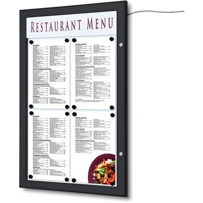 Afbeelding van Outdoor Menubord Logo LED 4 X A4 Portrait Zwart Syna SCZ4XA4LEDC9005