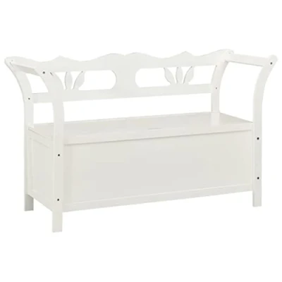 Image de vidaXL Banc Blanc 107x45x75,5 cm Bois de sapin solide351774