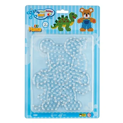 Afbeelding van Hama Strijkkralenbordjes Maxi en Teddybeer