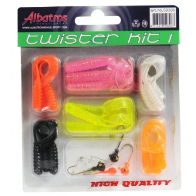 Afbeelding van Albatros Twisterkit Baits 5 7 cm Rood Roze Zwart 23 stuks Roofvis