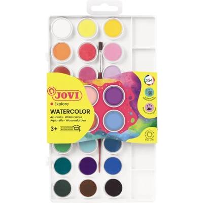 Afbeelding van Jovi Waterverf, Doos Met 24 Napjes + Penseel Waterverf