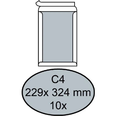 Afbeelding van Envelop Quantore bordrug C4 229x324mm zelfkl. wit 10stuks