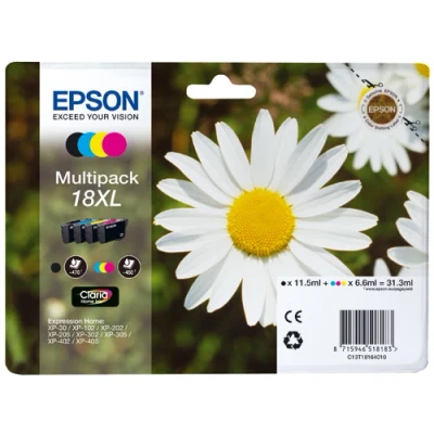 Image de Epson 18xl Noir Cyan Magenta Jaune (c13t18164022)