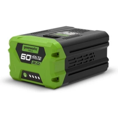 Afbeelding van Greenworks Accu 60 Volt 2.0 Ah Lithium Ion Geen Geheugeneffect Capaciteit Indicator 1,24 kg 108 Wh G60B2 Voor alle 60V GW Accumachines