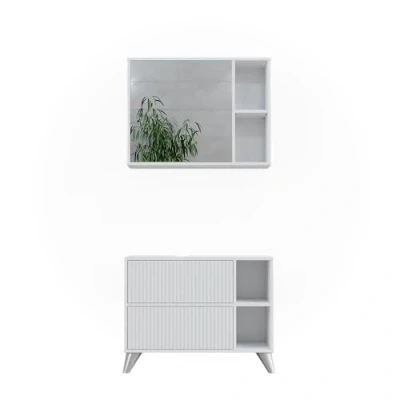 Afbeelding van Vicco Leano Badkamermeubelset 80 cm, set 1 Wit