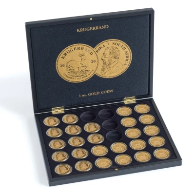 Afbeelding van Leuchtturm Leuchtturm, Presentatie cassette, Volterra Uno voor Munten Krügerrand, 1 oz Gold in capsules (30 st.) Zwart afm: 305x245x30 mm. per