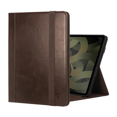 Afbeelding van TORRO beschermhoes compatibel met iPad Air 13 inch van echt leer voor 2024 standaard, Apple Pencil connectiviteit en Wake/Sleep functie (donkerbruin)