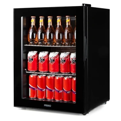 Afbeelding van PRIMO PR179BC Drankkoelkast Minibar Mini Koelkast Glazen deur Vrijstaand 60L D Zwart