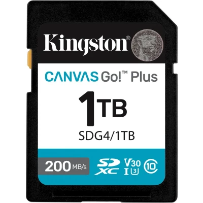 Afbeelding van Kingston Technology 1TB SDXC Canvas Go Plus Gen4 200MB/s C10 UHS I U3 V30