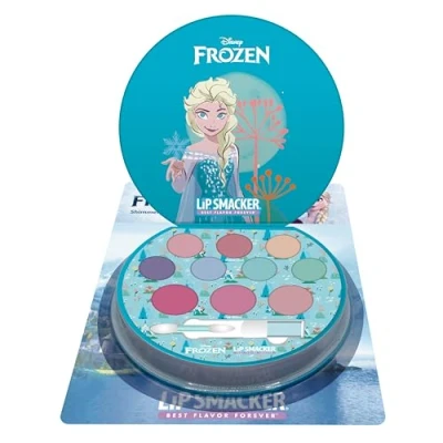 Afbeelding van Lip Smacker ijskoningin Shimmer Color Palet, 12 delige set voor kinderen, bestaande uit crèmes, blush en make upkwasten, up kinderen Frozen