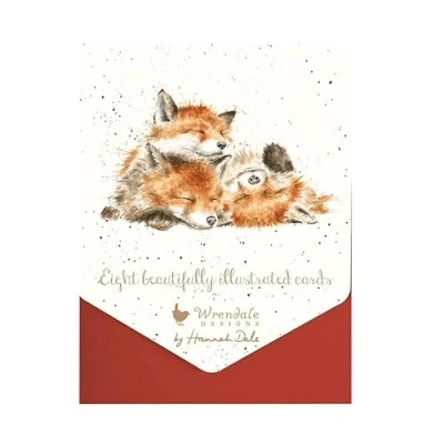Afbeelding van Wrendale Kerstkaarten Notepack 8 stuks &#039;The Night Before Christmas&#039; Fox Card Pack Designs