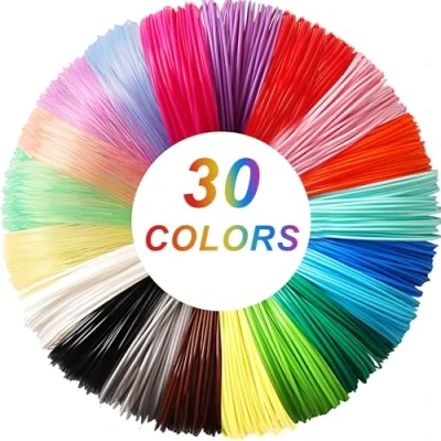 Afbeelding van Fervalyna Filament Imprimante 3D, fil pour stylo filaments PLA 1,75 mm (30 couleurs, 3 mètres par couleur), fils 3D coloré, Pen Recharge impression et