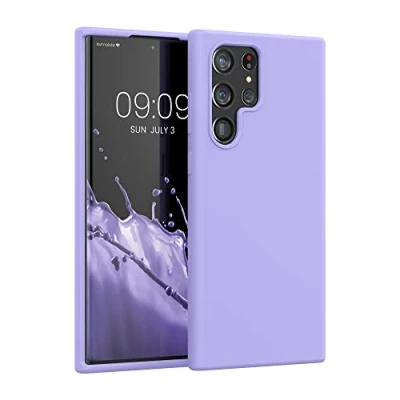 Afbeelding van kwmobile telefoonhoesje geschikt voor Samsung Galaxy S22 Ultra Hoesje met siliconen coating Smartphone case in lavendel