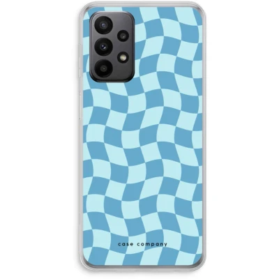 Afbeelding van Case Company® hoesje geschikt voor Samsung Galaxy A23 Grid Blauw Soft Cover Telefoonhoesje Bescherming aan alle Kanten en Schermrand