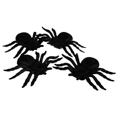 Afbeelding van Folat Een Setje Van 4 Spinnen Halloween Decoratie Versiering