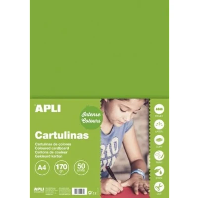 Afbeelding van APLI Grasgroen Karton A4 170 g/m² 50 vel
