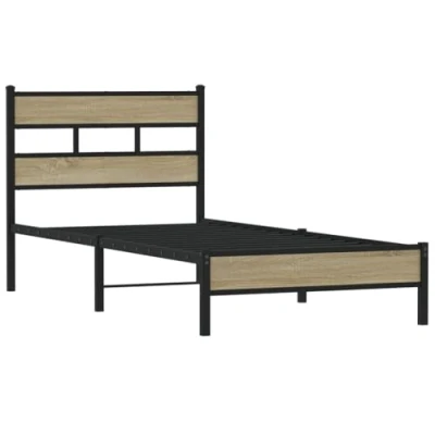 Afbeelding van vidaXL Bedframe zonder matras hout sonoma eikenkleurig 100x190 cm