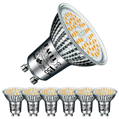 Afbeelding van EACLL │ GU10 Warm witte LED lamp 10 W vervangt halogeenlampen van 140 Set 6 stuks 1050 Lumen 3000 K, geen flikkering, AC 230 V, stralingshoek 120 graden, niet dimbaar Energieklasse E