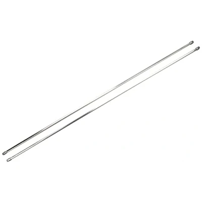 Afbeelding van GARDINIA Set van 2 vlakke metalen/kunststof verlengprofielen zonder boren of schroeven Chroom 100 160 cm