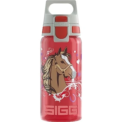 Image de SIGG VIVA ONE gourde enfant Horses (0,5 L), bouteille d&#039;eau avec bouchon étanche, réutilisable sans produits toxiques utilisable à une main
