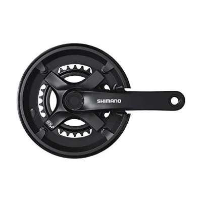 Afbeelding van Shimano Tourney/TY FC TY501 Crankstel 46/30, dubbel, 7/8 versnellingen, 170 mm, met kettingkast, zwart
