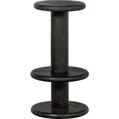 Afbeelding van WOOOD Exclusive Barkruk Kolby Hout Zwart 74x40x40